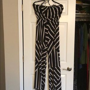 Geometric halter jumpsuit